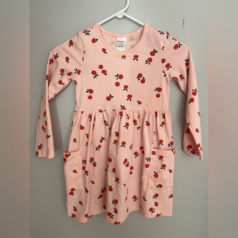 Hanna Andersson‎ Pink Dress with Red Apple Pattern